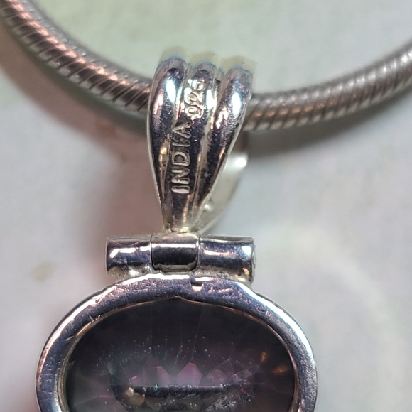 Mystic Topaz pendant with 2mm snake chain - Picture 3 of 4